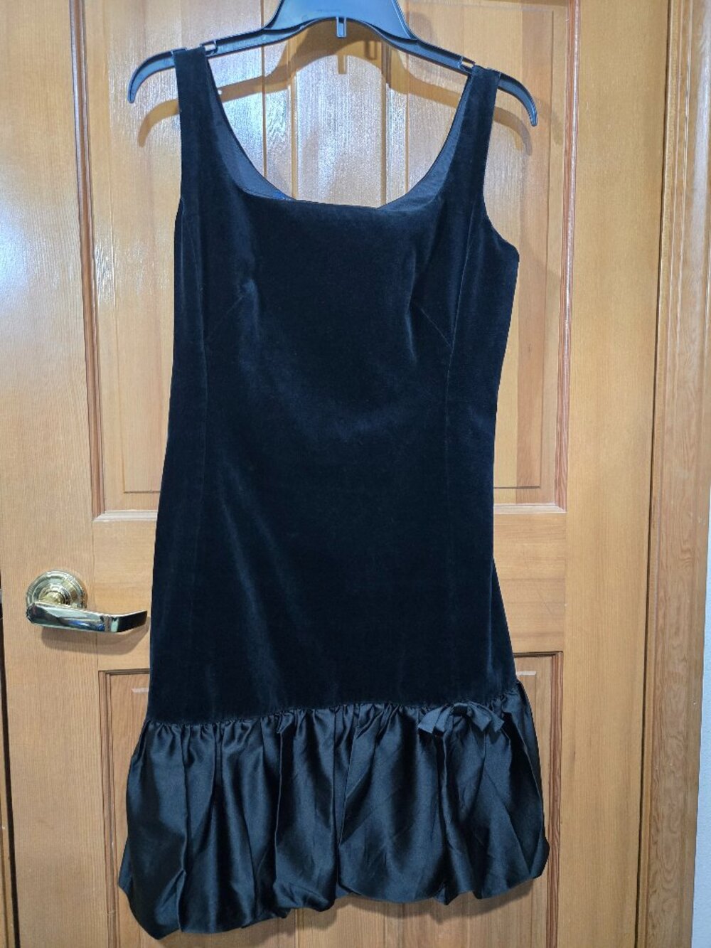 Luisa Spagnoli Black Velvet Cocktail Dress with Bubble Hem